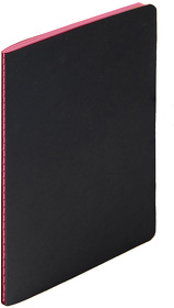 Тетрадь SLIMMY, 140 х 210 мм,  черный с розовым, бежевый блок, в клетку