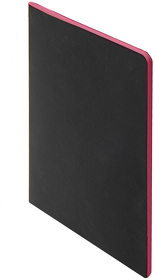 Тетрадь SLIMMY, 140 х 210 мм,  черный с розовым, бежевый блок, в клетку