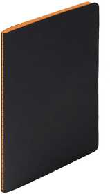 Тетрадь SLIMMY, 140 х 210 мм,  черный с оранжевым, бежевый блок, в клетку