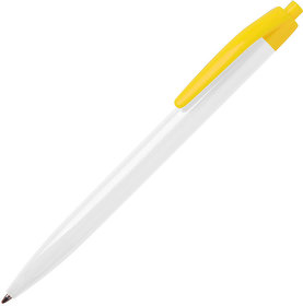 H22803/01/03 - N8, ручка шариковая, белый/желтый, пластик