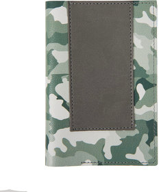Обложка для паспорта,"Military",серый камуфляж, кожа натуральная 100% (H34005)