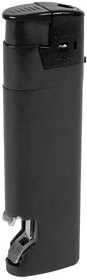 Зажигалка пьезо ISKRA с открывалкой, черная, 8,2х2,5х1,2 см, пластик/тампопечать (H14910/35)