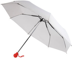 Зонт складной FANTASIA, механический, белый с красной ручкой (H7434/08)