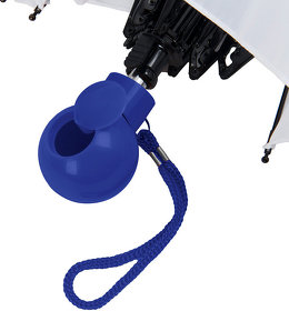 Зонт складной FANTASIA, механический, белый с синей ручкой