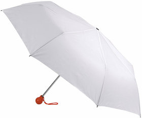 Зонт складной FANTASIA, механический, белый со светло-коричневой ручкой