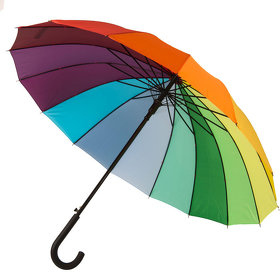 Зонт-трость "Радуга" (полуавтомат), D=110см, 100% полиэстер, пластик, шелкография (H7424/00)