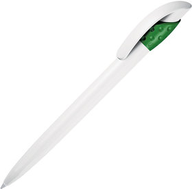 GOLF, ручка шариковая, зеленый/белый, пластик (H410/15)