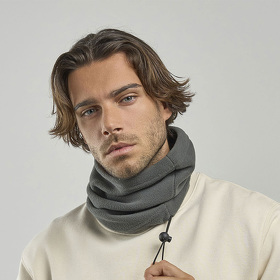 Шарф-бафф HOTTY-S с регулятором шнура, оливковый, флис, 100% полиэстер, 230 г/м2