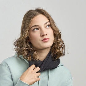 Шарф-бафф HOTTY-S с регулятором шнура, оливковый, флис, 100% полиэстер, 230 г/м2