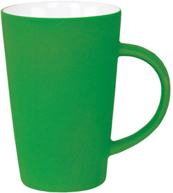 H23501/15 - Кружка "Tioman" с прорезиненным покрытием, зеленый, 320 мл, фарфор