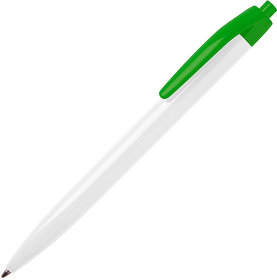 N8, ручка шариковая, белый/зеленый, пластик