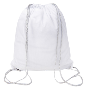 Рюкзак мешок со светоотражающей полосой RAY, белый, 35*41 см, полиэстер 210D