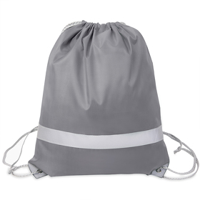 Рюкзак мешок со светоотражающей полосой RAY, серый, 35*41 см, полиэстер 210D