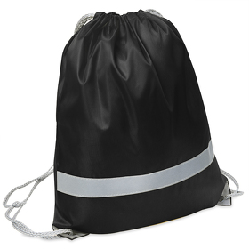 H16108/35 - Рюкзак мешок со светоотражающей полосой RAY, черный, 35*41 см, полиэстер 210D