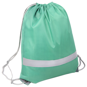 H16108/15 - Рюкзак мешок со светоотражающей полосой RAY, зелёный, 35*41 см, полиэстер 210D