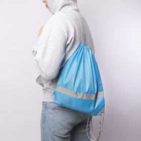 Рюкзак мешок со светоотражающей полосой RAY, жёлтый, 35*41 см, полиэстер 210D
