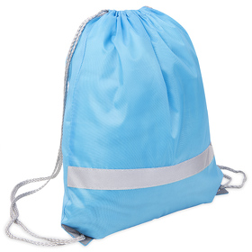 H16108/22 - Рюкзак мешок со светоотражающей полосой RAY, голубой, 35*41 см, полиэстер 210D