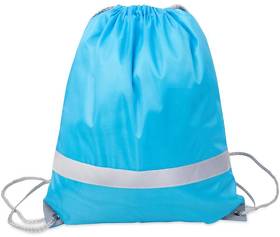 Рюкзак мешок со светоотражающей полосой RAY, голубой, 35*41 см, полиэстер 210D