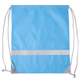 Рюкзак мешок со светоотражающей полосой RAY, голубой, 35*41 см, полиэстер 210D