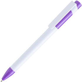 H1018MC/126 - Ручка шариковая MAVA,  белый/ фиолетовый, пластик
