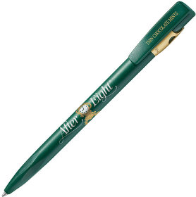 KIKI FROST GOLD, ручка шариковая, зеленый/золотистый, пластик