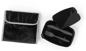 Набор термосумка и ланч-бокс PARLIK, черный, 26 x 22 x 18 cm, полиэстер 210D (H346060/35)