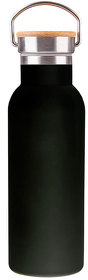 H7251/35 - Бутылка для воды DISTILLER, 500мл. черный, нержавеющая сталь, бамбук