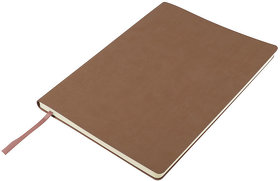 Бизнес-блокнот "Biggy", B5 формат, коричневый, серый форзац, мягкая обложка, в клетку (H21218/14/30)