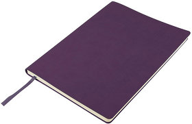 Бизнес-блокнот "Biggy", B5 формат, фиолетовый, серый форзац, мягкая обложка, в клетку (H21218/11/30)