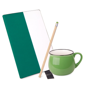 H39493/15 - Подарочный набор LAST SUMMER: бизнес-блокнот, кружка, карандаш чернографитный, зеленый