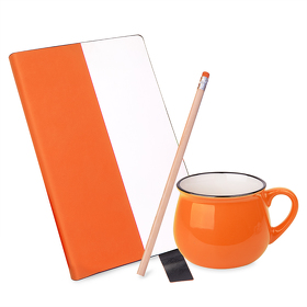 Подарочный набор LAST SUMMER: бизнес-блокнот, кружка, карандаш чернографитный, оранжевый (H39493/06)