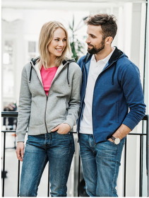 Толстовка женская Classic Hoody Full Zip, серый меланж, 85% хлопок, 15% вискоза, 300 грм2