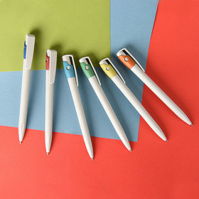 KIKI ECOLINE, ручка шариковая, серый/зеленый, экопластик