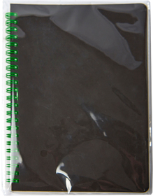 Блокнот на двойной пружине HELIX, 143 х 205 мм, черный с зелёным, блок в линейку