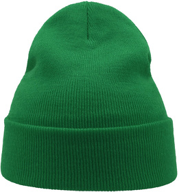 Шапка вязаная  двойная Wind-S, зелёный, 100% переработанный полиэстер