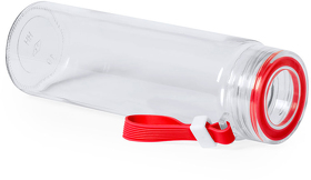 Бутылка для воды HELUX, 420 мл, стекло, прозрачный, красный