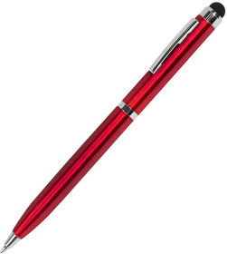 H36001/08 - CLICKER TOUCH, ручка шариковая со стилусом для сенсорных экранов, красный/хром, металл