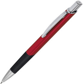 H16508/08 - SQUARE, ручка шариковая с грипом, красный/хром, металл