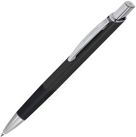 SQUARE, ручка шариковая с грипом, черный/хром, металл (H16508/35)