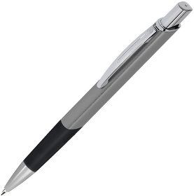 SQUARE, ручка шариковая с грипом, серый/хром, металл
