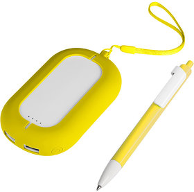 Набор SEASHELL-2:Универсальный аккумулятор(6000 mAh) и ручка в подарочной коробке,желтый, шт