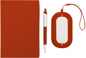 Набор SEASHELL-2:Универсальный аккумулятор(6000 mAh) и ручка в подарочной коробке,красный, шт