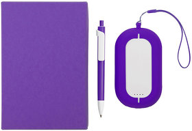 Набор SEASHELL-2:Универсальный аккумулятор(6000 mAh) и ручка в подарочной коробке,фиолетовый, шт