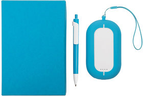 Набор SEASHELL-2:Универсальный аккумулятор(6000 mAh) и ручка в подарочной коробке,голубой, шт