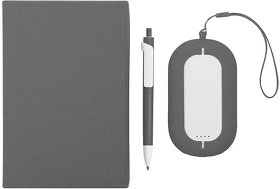 Набор SEASHELL-2:Универсальный аккумулятор(6000 mAh) и ручка в подарочной коробке,серый, шт