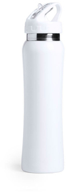 H346280/01 - Бутылка для воды SMALY с трубочкой, белый, 800 мл,  нержавеющая сталь