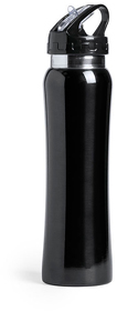 H346280/35 - Бутылка для воды SMALY с трубочкой, черный, 800 мл, нержавеющая сталь