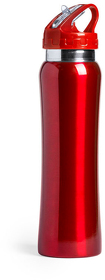 H346280/08 - Бутылка для воды SMALY с трубочкой, красный, 800 мл, нержавеющая сталь