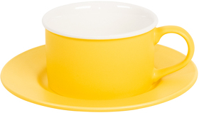 Чайная пара ICE CREAM, желтый с белым кантом, 200 мл, фарфор (H27600/03)