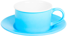 Чайная пара ICE CREAM, голубой с белым кантом, 200 мл, фарфор
